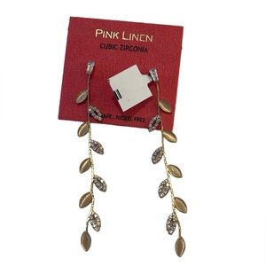 NWT glam earrings. Gold tone w CZ accents. Dressy and delightful